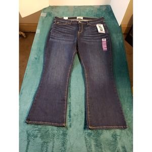 Levis Jeans Womens Blue Sz 18 Short Mid Rise Pants Stretch Bootcut Denizen NWT